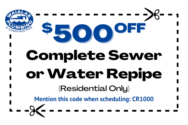 image of coupon for $50 off plumbing services